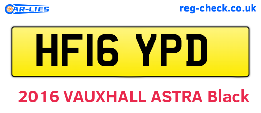 HF16YPD are the vehicle registration plates.