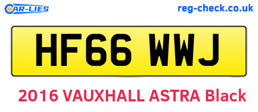 HF66WWJ are the vehicle registration plates.