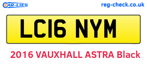 LC16NYM are the vehicle registration plates.