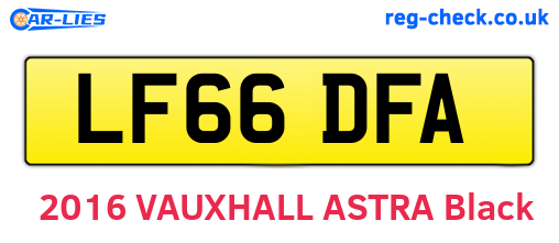 LF66DFA are the vehicle registration plates.