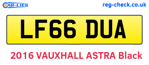 LF66DUA are the vehicle registration plates.