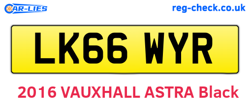 LK66WYR are the vehicle registration plates.