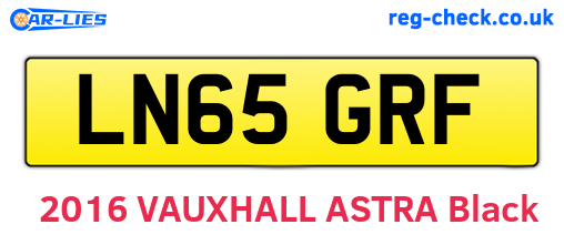 LN65GRF are the vehicle registration plates.