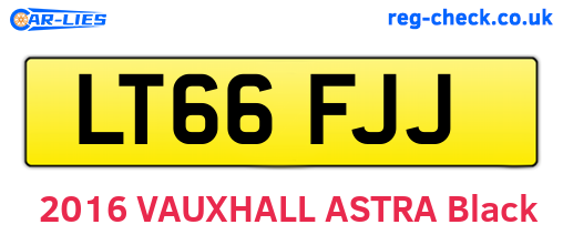 LT66FJJ are the vehicle registration plates.