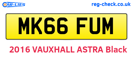MK66FUM are the vehicle registration plates.
