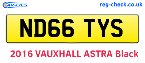 ND66TYS are the vehicle registration plates.