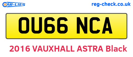 OU66NCA are the vehicle registration plates.