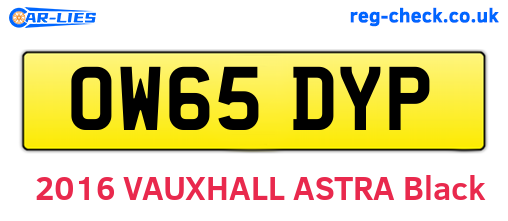 OW65DYP are the vehicle registration plates.