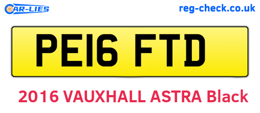 PE16FTD are the vehicle registration plates.