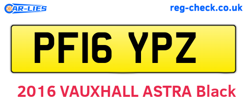 PF16YPZ are the vehicle registration plates.