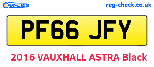 PF66JFY are the vehicle registration plates.