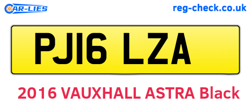 PJ16LZA are the vehicle registration plates.