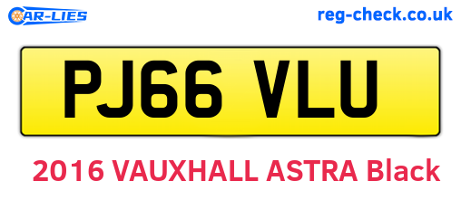 PJ66VLU are the vehicle registration plates.