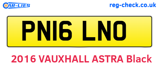 PN16LNO are the vehicle registration plates.