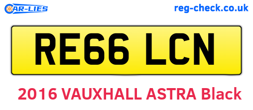 RE66LCN are the vehicle registration plates.