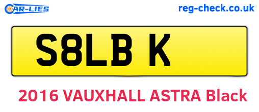 S8LBK are the vehicle registration plates.