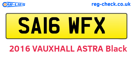 SA16WFX are the vehicle registration plates.