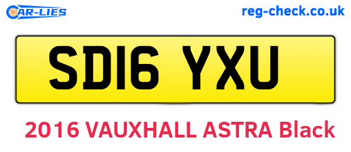 SD16YXU are the vehicle registration plates.