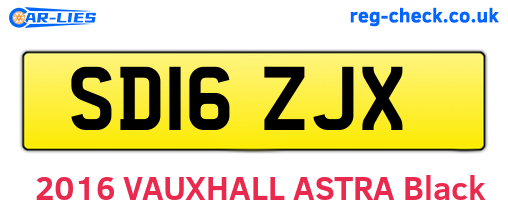 SD16ZJX are the vehicle registration plates.