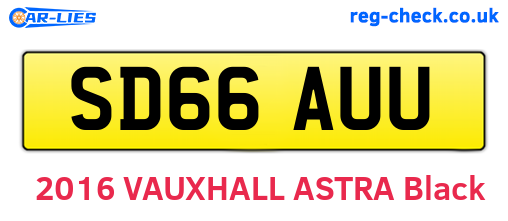 SD66AUU are the vehicle registration plates.
