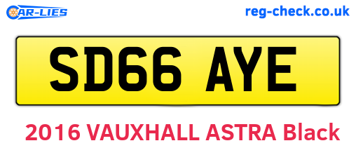 SD66AYE are the vehicle registration plates.