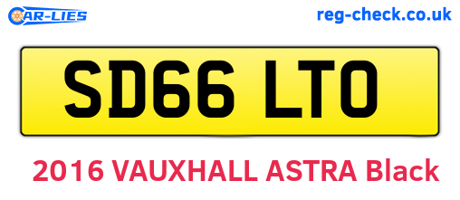 SD66LTO are the vehicle registration plates.