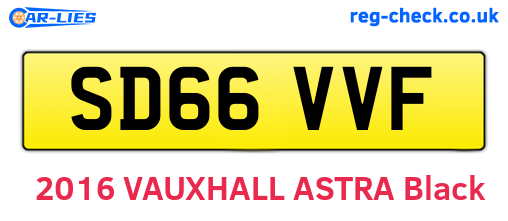 SD66VVF are the vehicle registration plates.