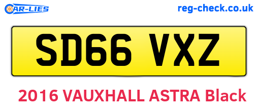 SD66VXZ are the vehicle registration plates.