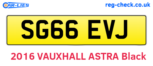SG66EVJ are the vehicle registration plates.
