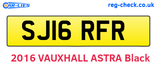 SJ16RFR are the vehicle registration plates.