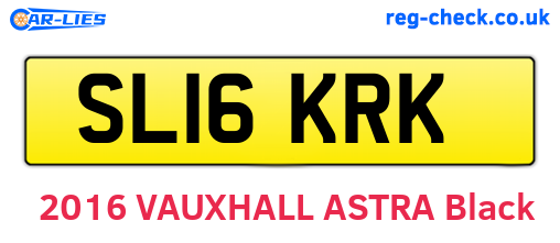 SL16KRK are the vehicle registration plates.