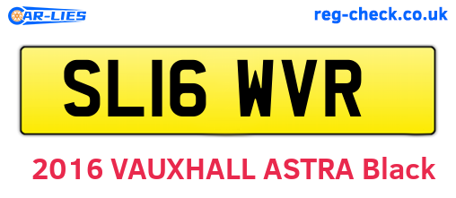 SL16WVR are the vehicle registration plates.