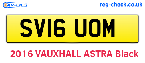 SV16UOM are the vehicle registration plates.