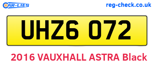 UHZ6072 are the vehicle registration plates.