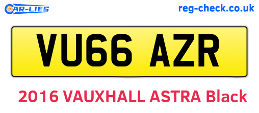 VU66AZR are the vehicle registration plates.