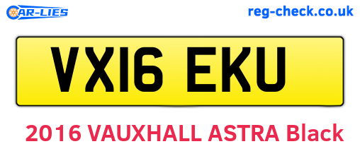 VX16EKU are the vehicle registration plates.