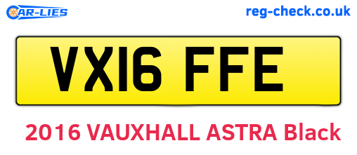 VX16FFE are the vehicle registration plates.