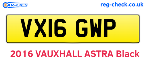 VX16GWP are the vehicle registration plates.