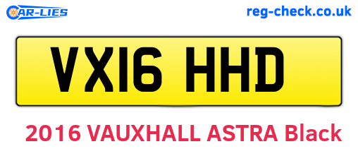 VX16HHD are the vehicle registration plates.