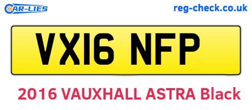 VX16NFP are the vehicle registration plates.