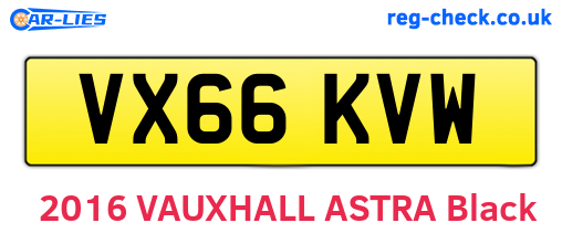 VX66KVW are the vehicle registration plates.