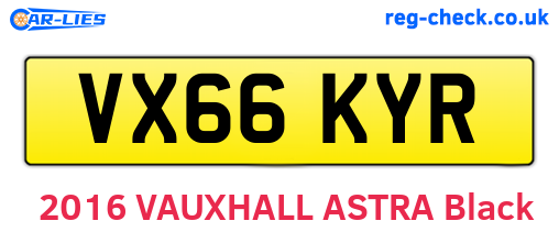 VX66KYR are the vehicle registration plates.