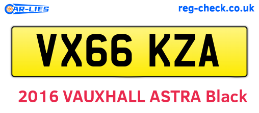 VX66KZA are the vehicle registration plates.