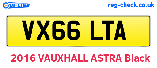 VX66LTA are the vehicle registration plates.