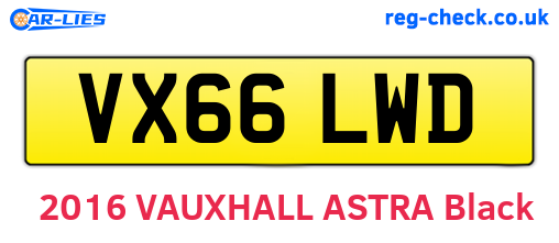 VX66LWD are the vehicle registration plates.