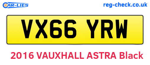 VX66YRW are the vehicle registration plates.