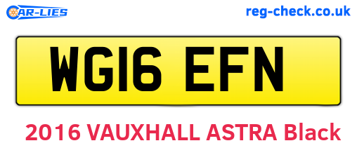 WG16EFN are the vehicle registration plates.