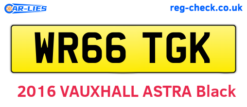 WR66TGK are the vehicle registration plates.