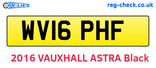 WV16PHF are the vehicle registration plates.