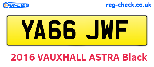 YA66JWF are the vehicle registration plates.